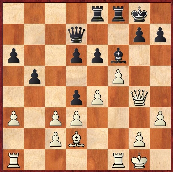 В партии было сыграно 18...с3 19.bc. Ход черных. Найдите интересный промежуточный ход.